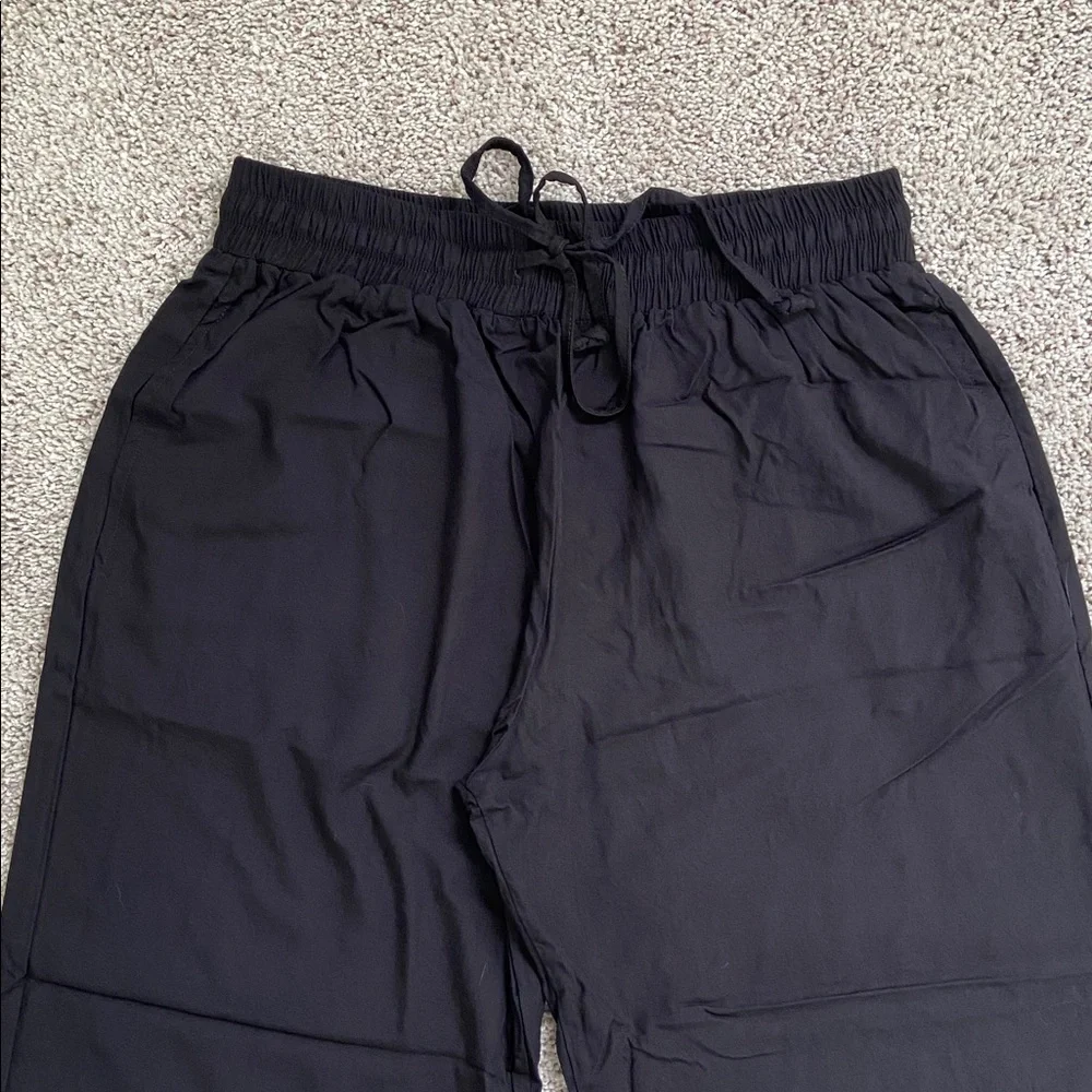 Lotus and Luna • Black Wide Leg Drawstring Pants